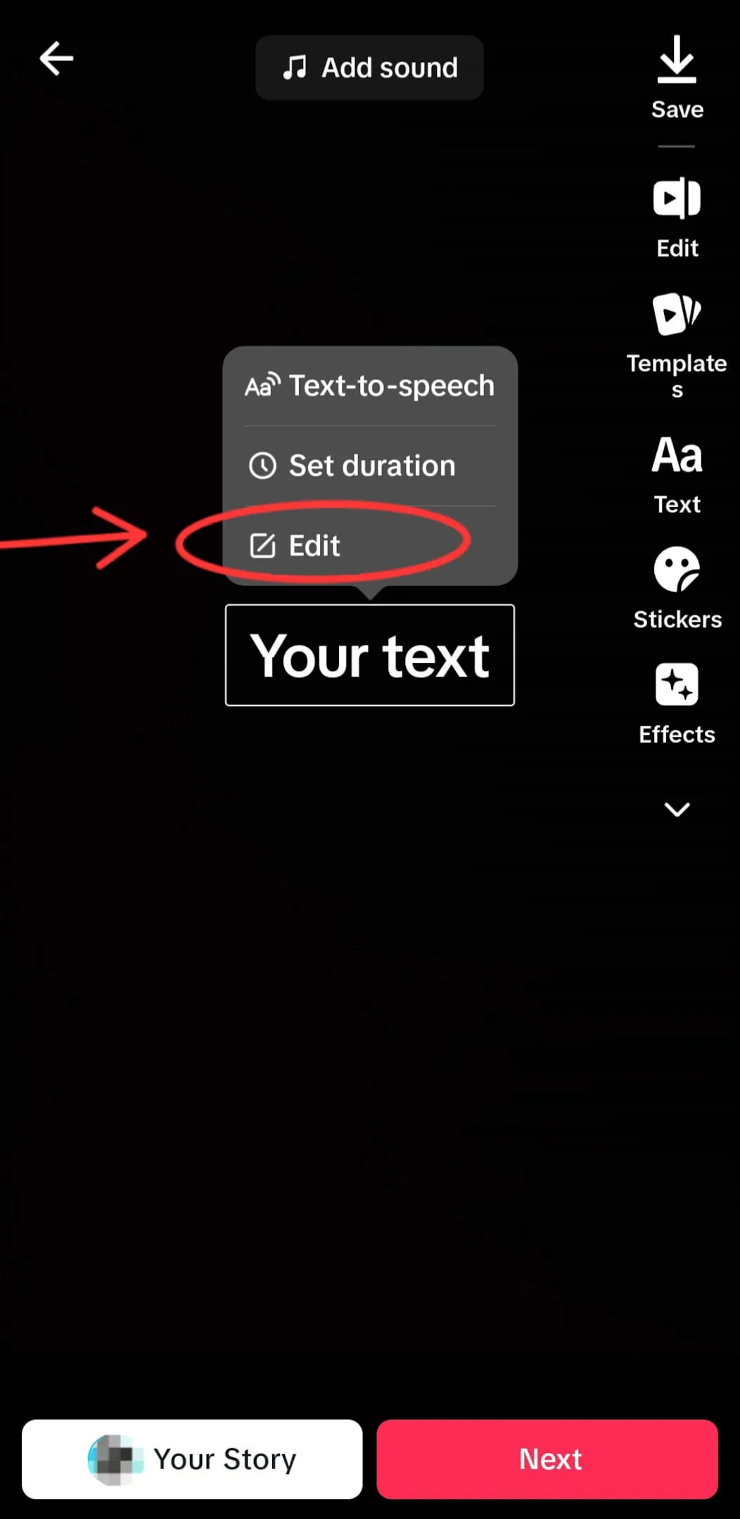 how to add song lyric text box on tiktok