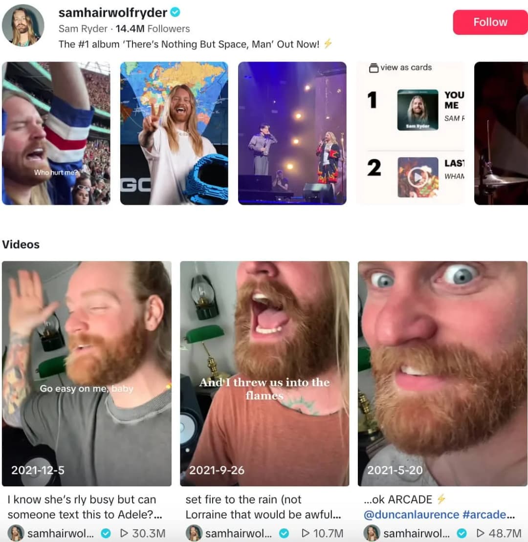 Tik Tok music video views