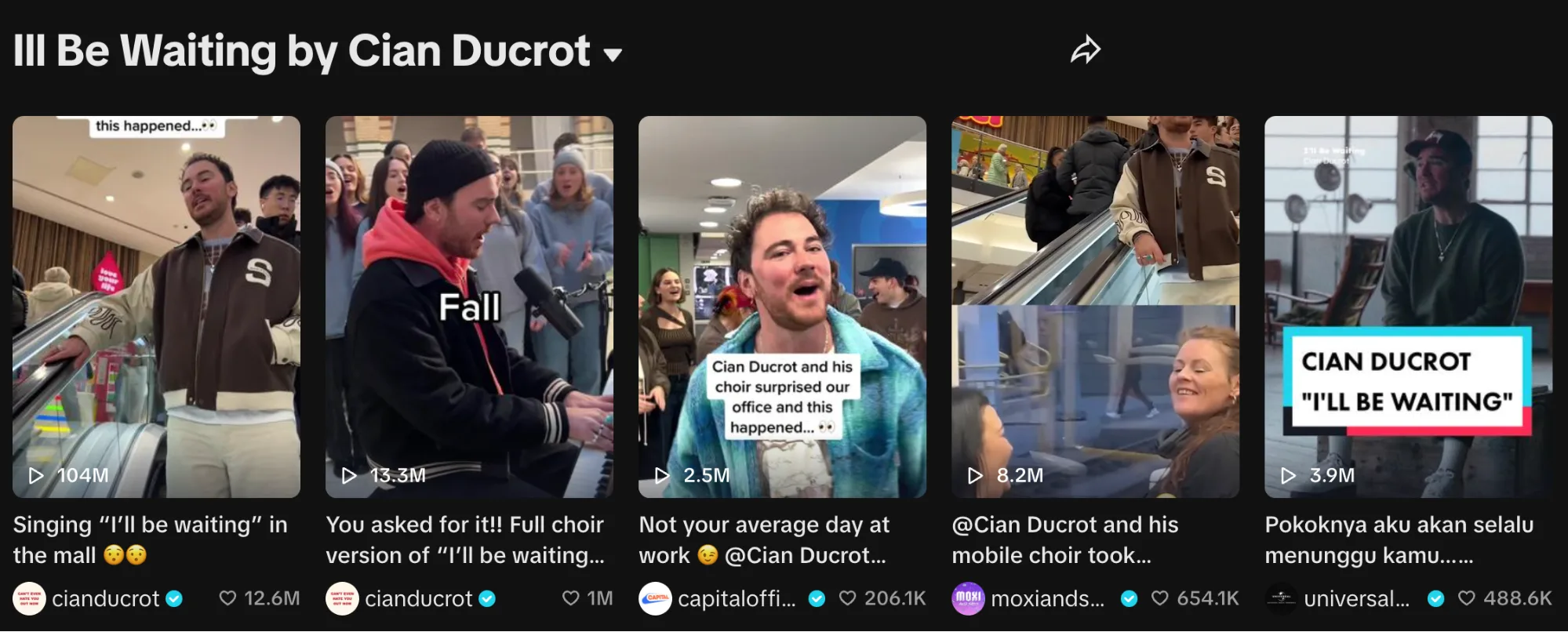 Tik Tok music video views