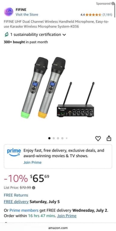 Karaoke microphone wireless system christmas gift