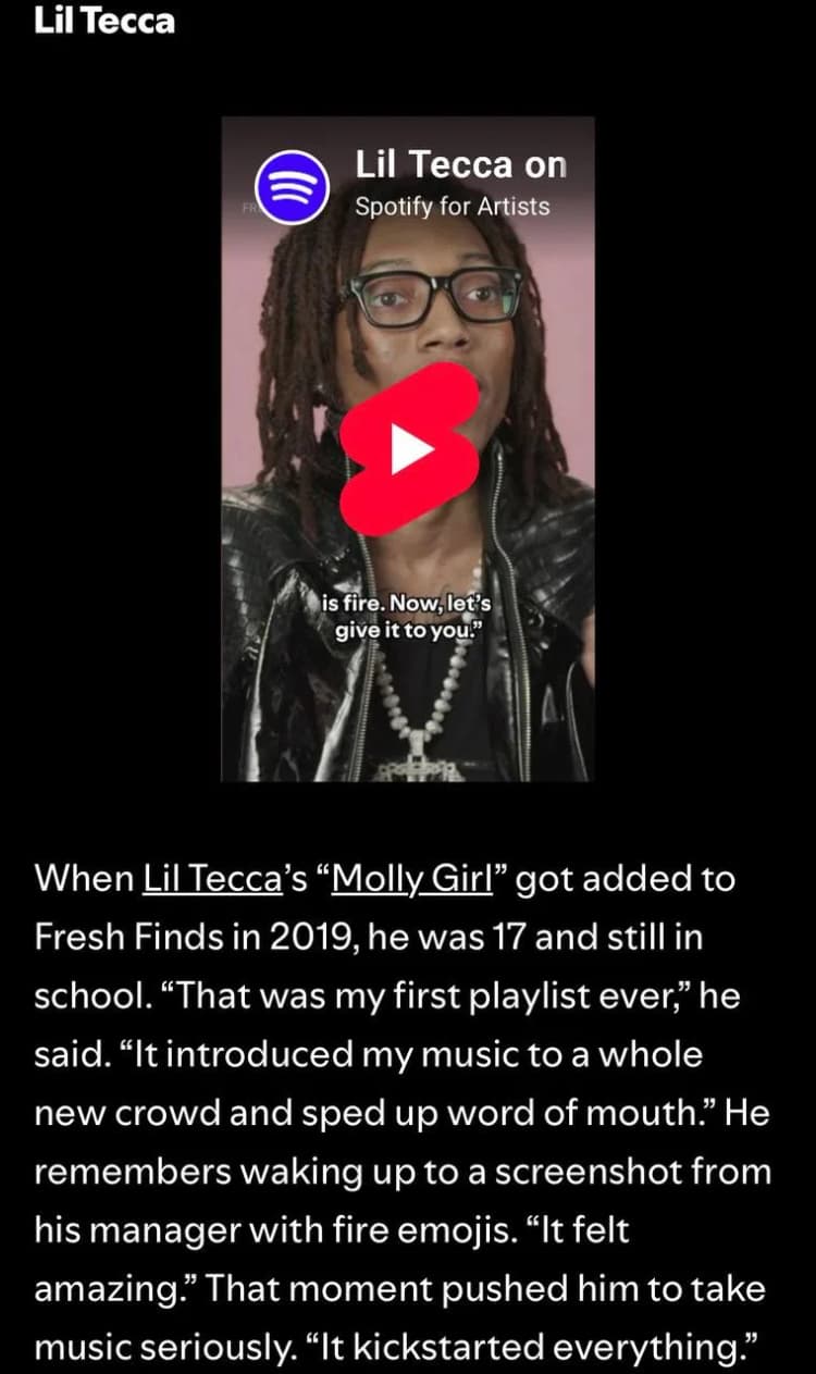 Lil teca success with spotify discovery mode