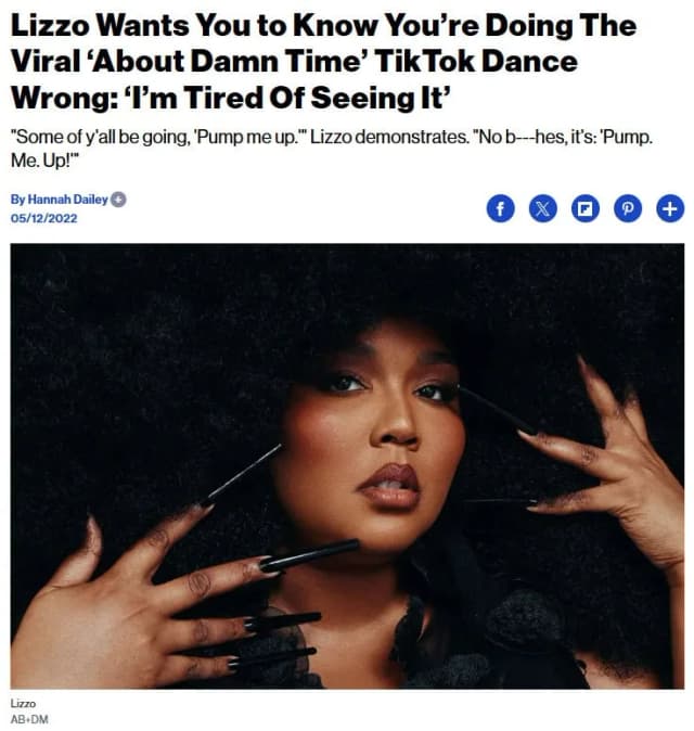 Lizzo about damn time trend