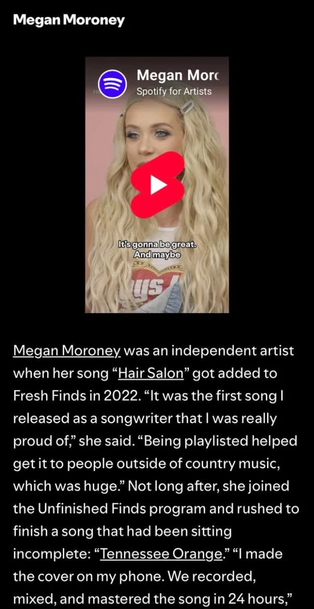 Megan moroney discovery mode success