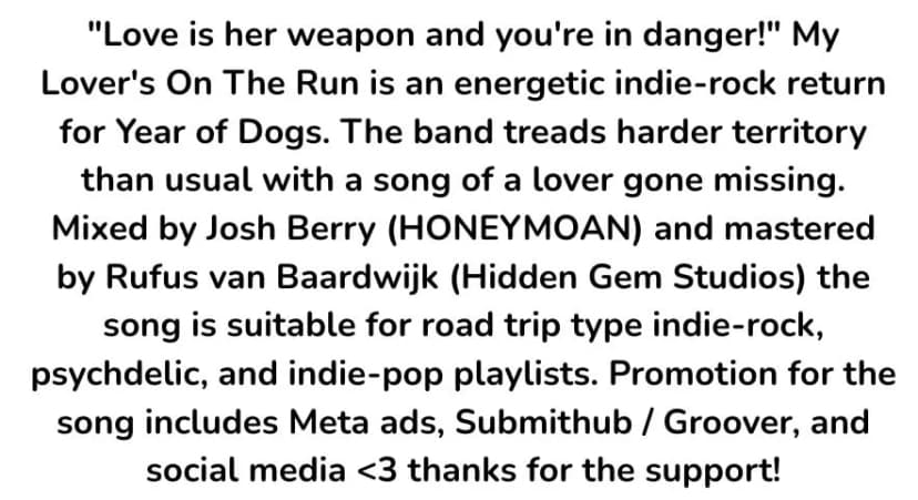 Nic Van Graan second song Spotify pitch example