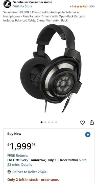 Over the ear audiophile reference headphones