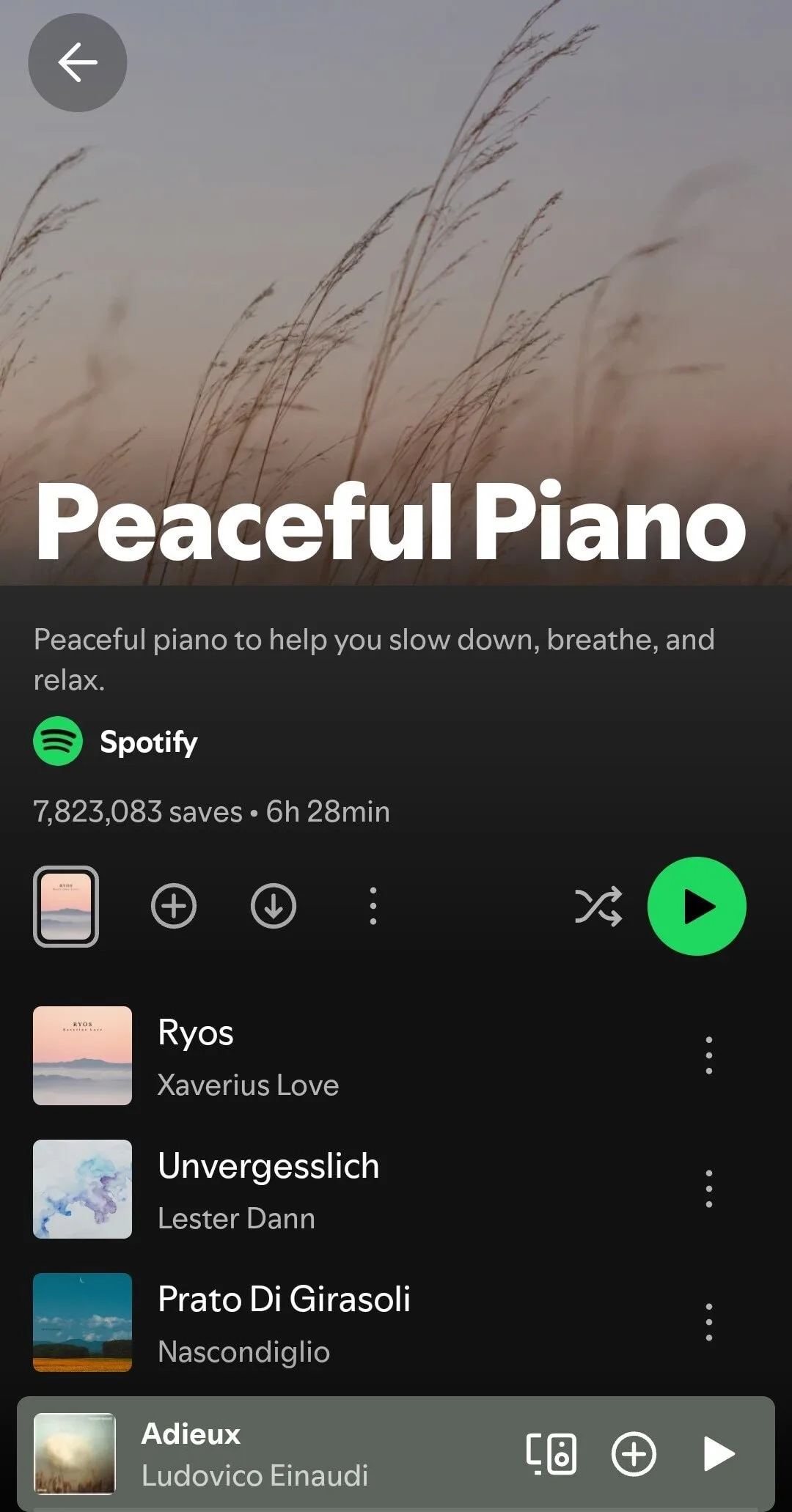 peaceful piano spotify playlist