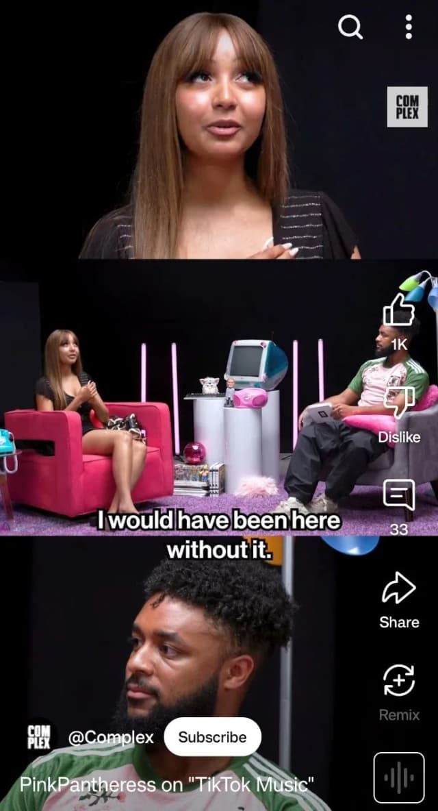 PinkPantheress giving credits to tiktok for her success