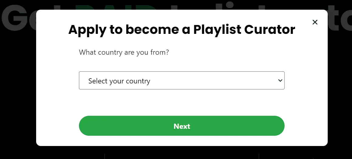 apply to become a playlist curator