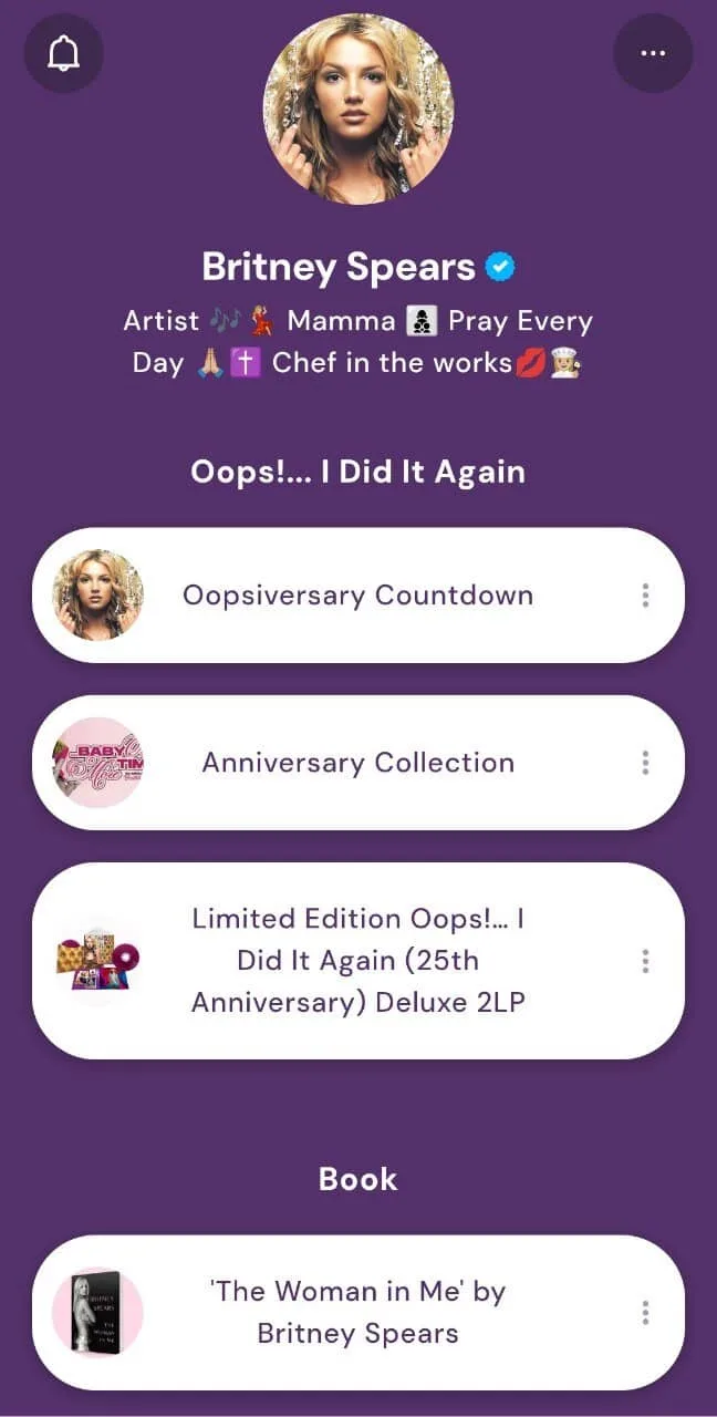 Promote music on Instagram with smart bio links like Britney Spears