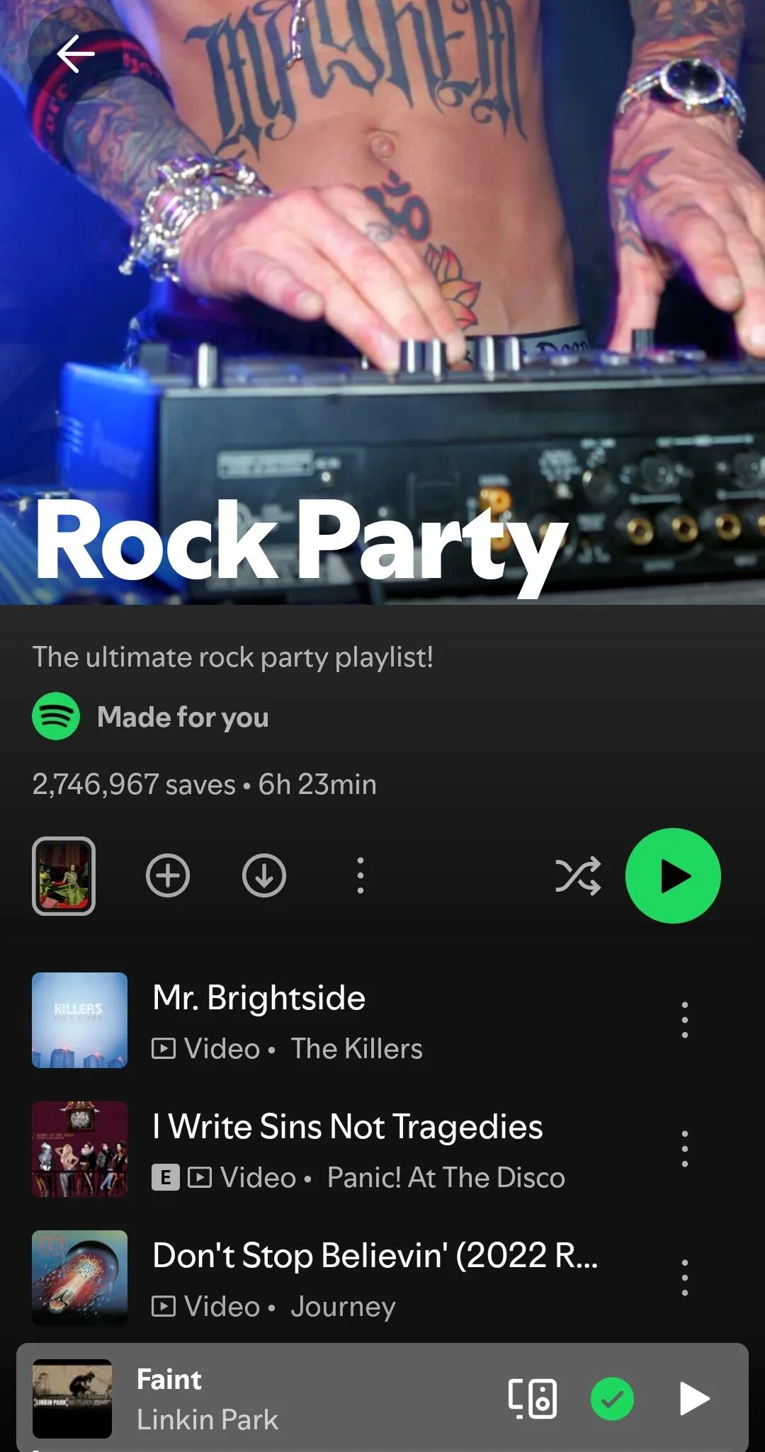 rock party spotify playlist