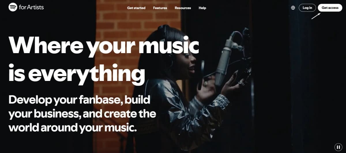 Signing up on Spotify for Artists to get verified