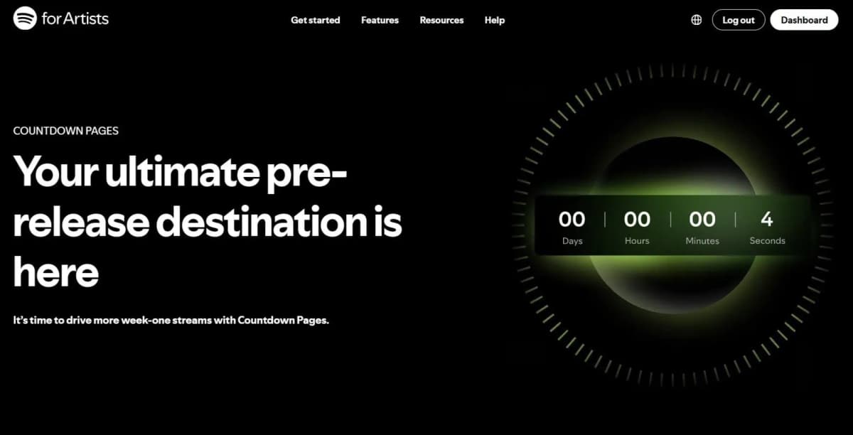 Spotify countdown feature
