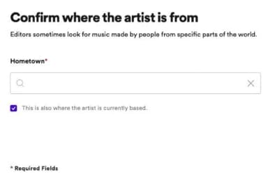 Spotify editorial playlist form