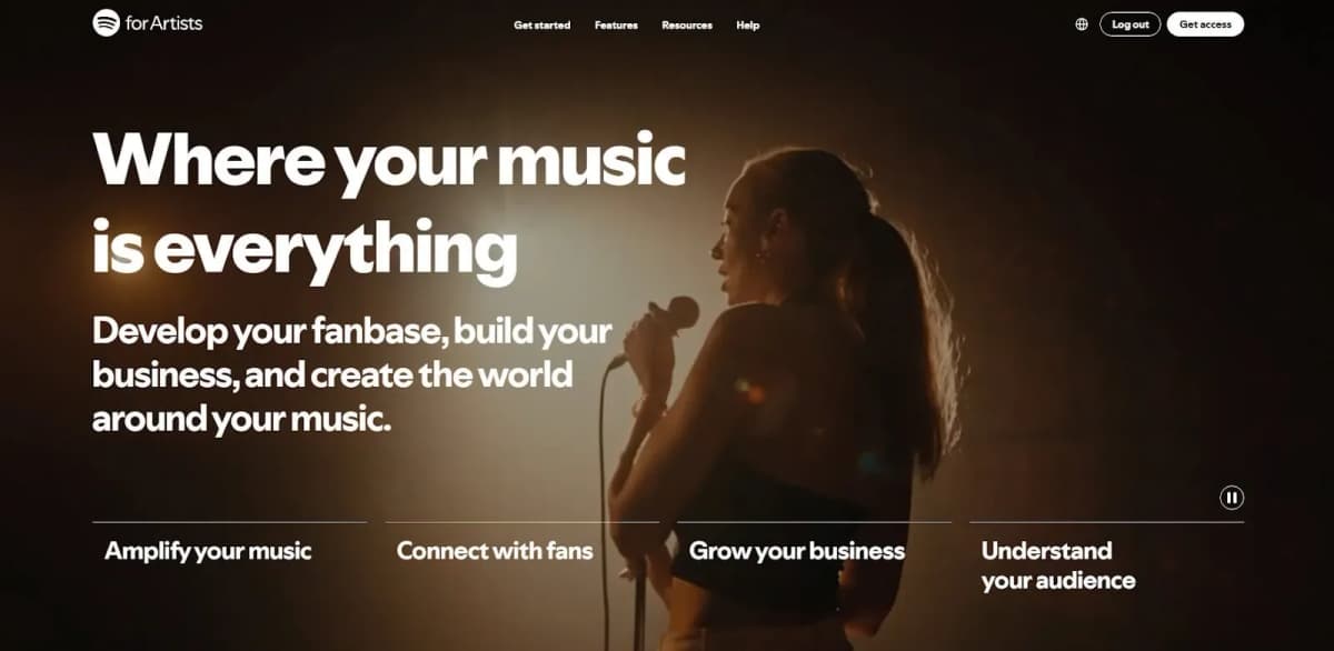spotify for artists homepage music platform