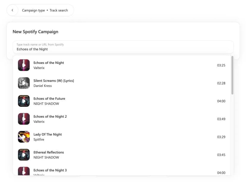 Submitting a track to SoundCampaign Spotify curators
