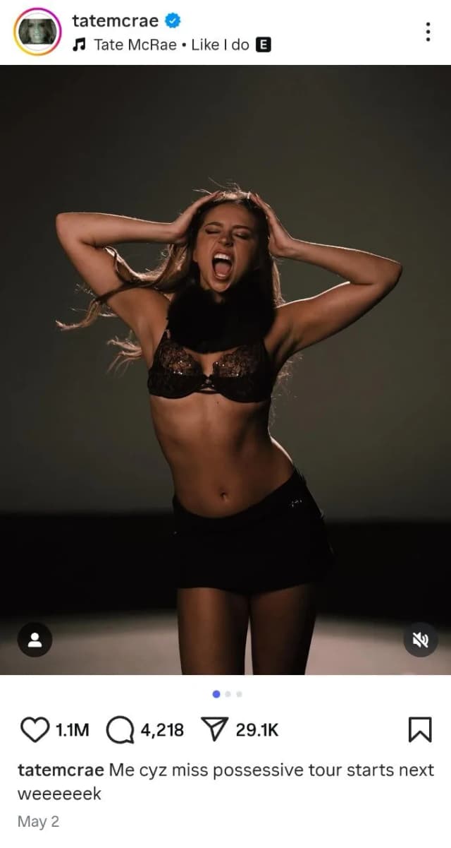 tate mcrae teasing her fans before release