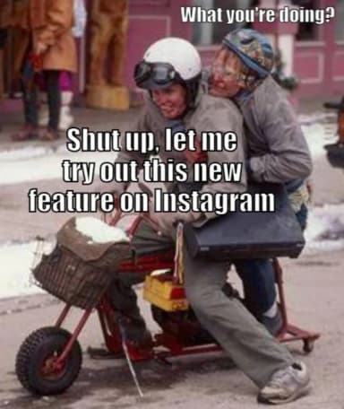 Testing new Instagram feature meme