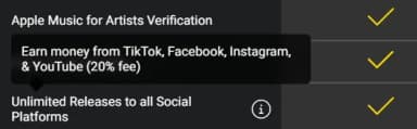 Tunecore royalty percentage for social media
