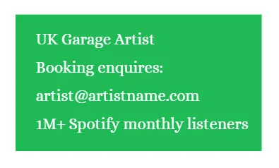 Uk garage artist pitch for labels